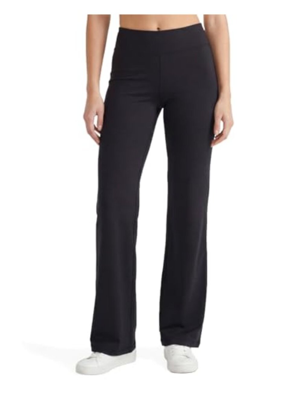 High Rise Flared Yoga Pants Stretchy Cotton Blend Athletic Pull On